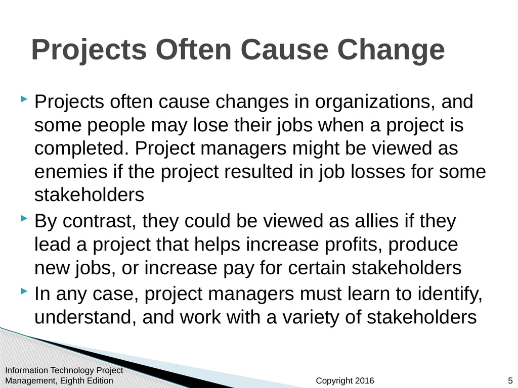 Chapter 13 Project Stakeholder Management - slide 5 of 34