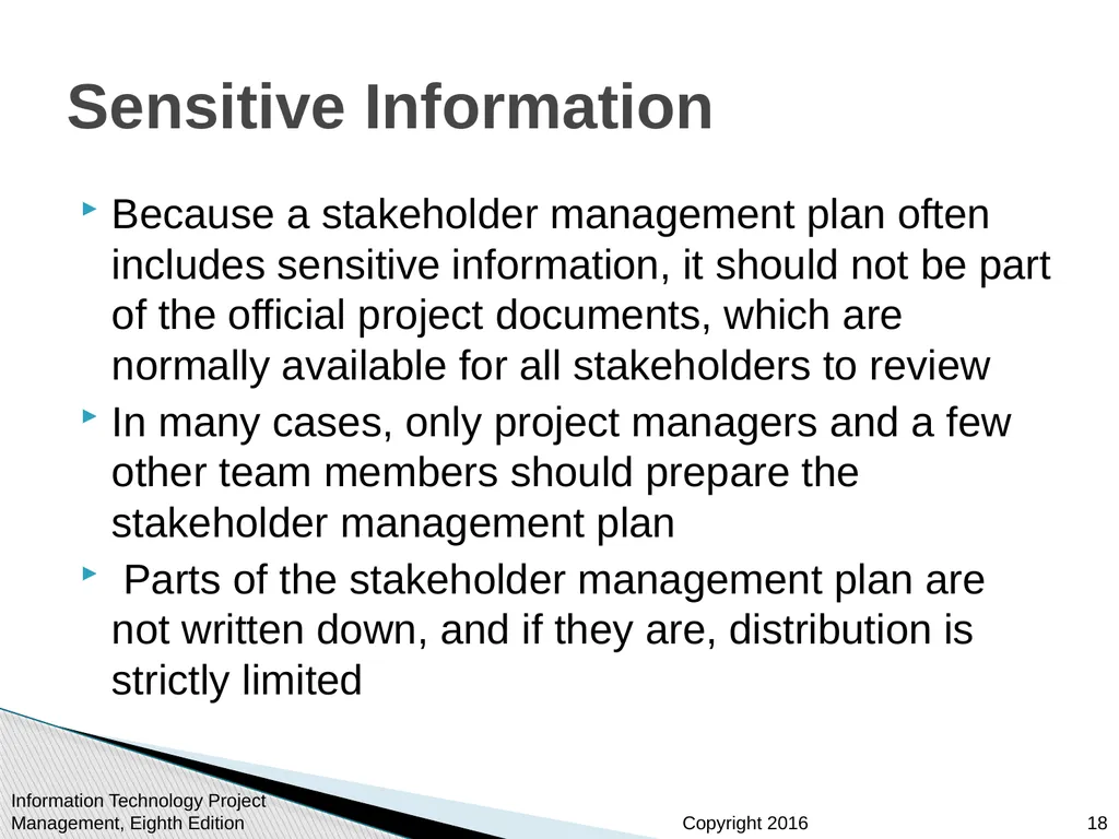 Chapter 13 Project Stakeholder Management - slide 18 of 34