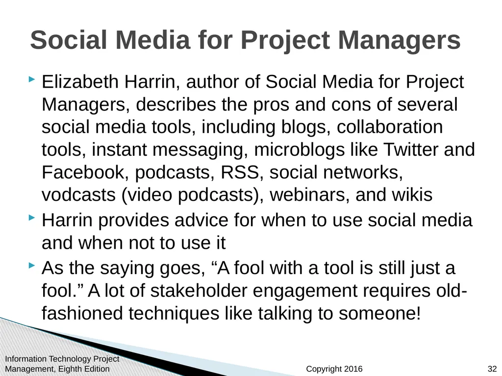 Chapter 13 Project Stakeholder Management - slide 32 of 34