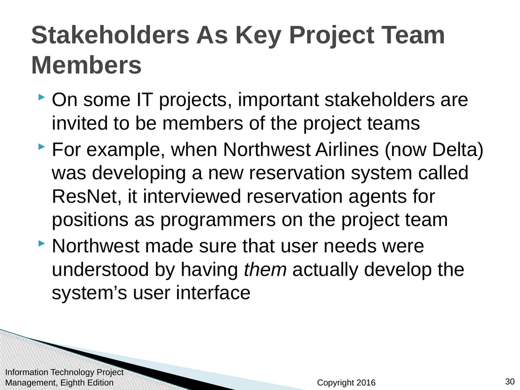 Chapter 13 Project Stakeholder Management - slide 30 of 34