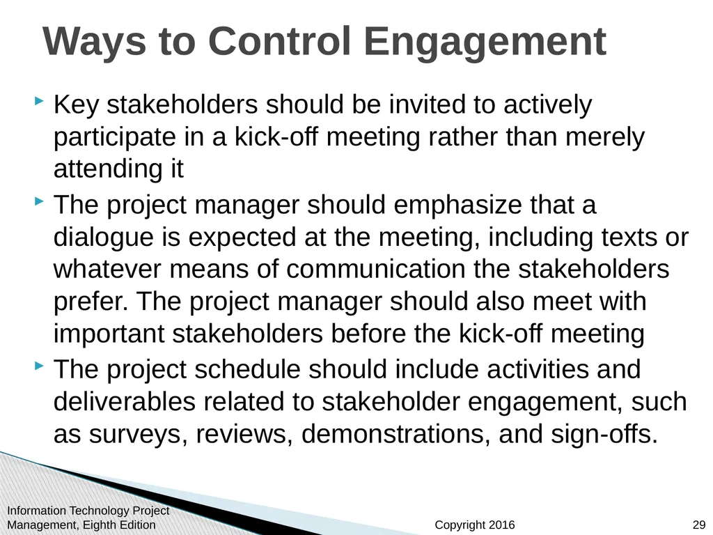Chapter 13 Project Stakeholder Management - slide 29 of 34