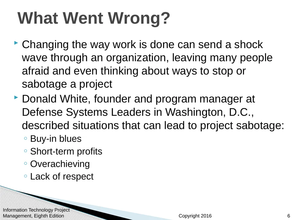 Chapter 13 Project Stakeholder Management - slide 6 of 34
