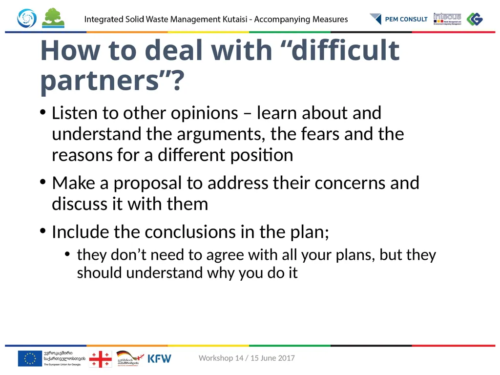 Involvement of stakeholders in drafting waste - slide 5 of 11