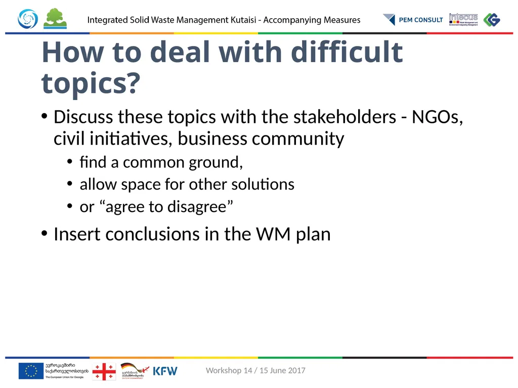 Involvement of stakeholders in drafting waste - slide 7 of 11
