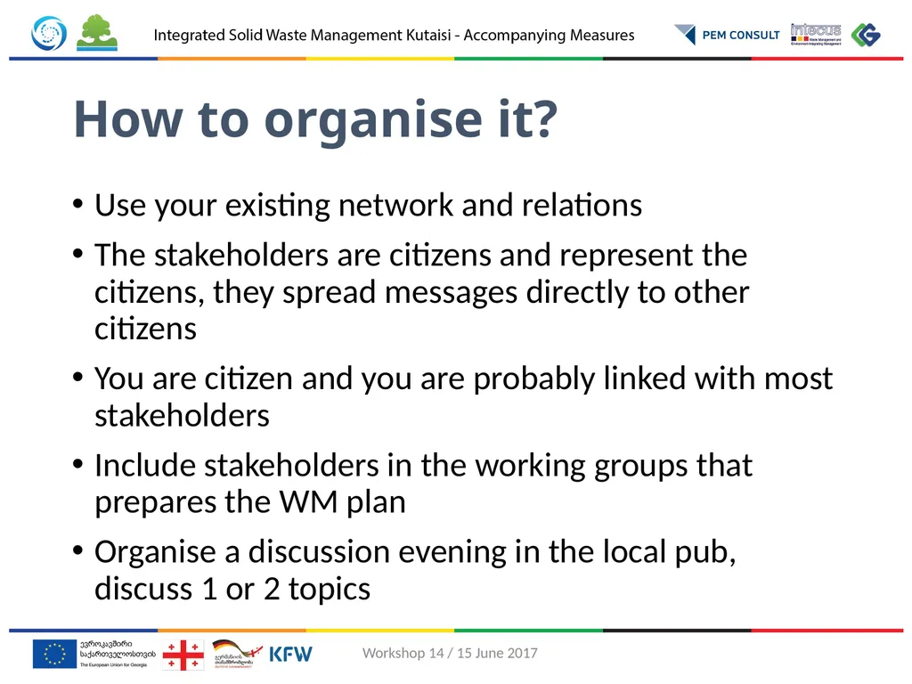 Involvement of stakeholders in drafting waste - slide 8 of 11