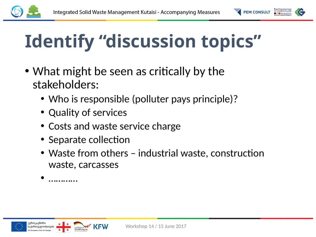 Involvement of stakeholders in drafting waste - slide 6 of 11
