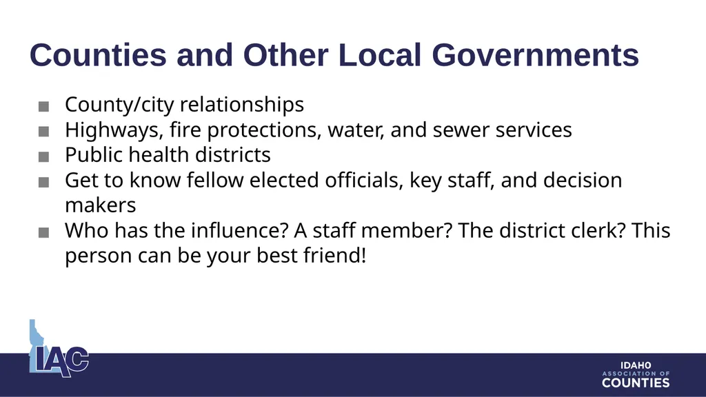 Intergovernmental and External Relations Counties - slide 2 of 13