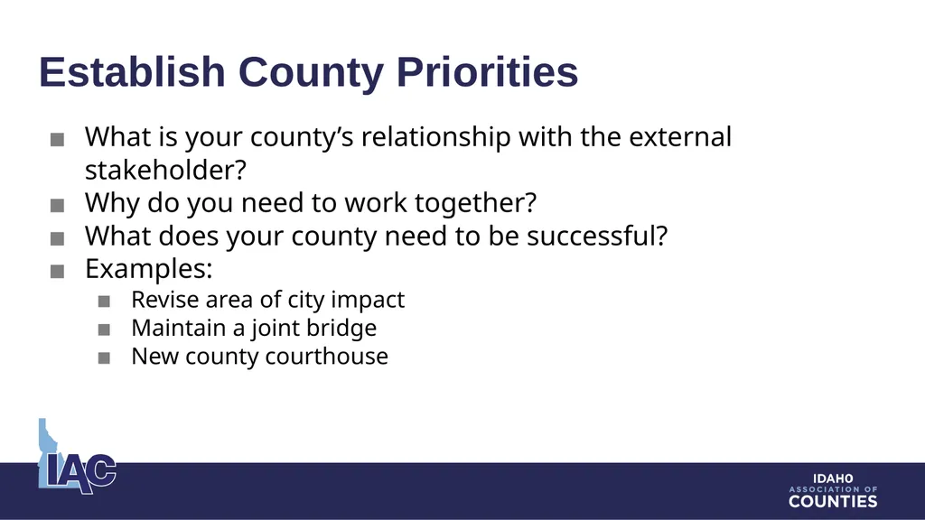 Intergovernmental and External Relations Counties - slide 6 of 13