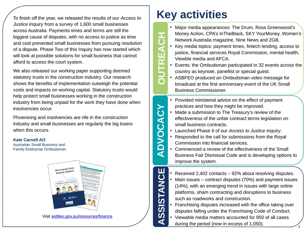 Quarterly report Q4 – 2018 Australian Small - slide 3 of 11