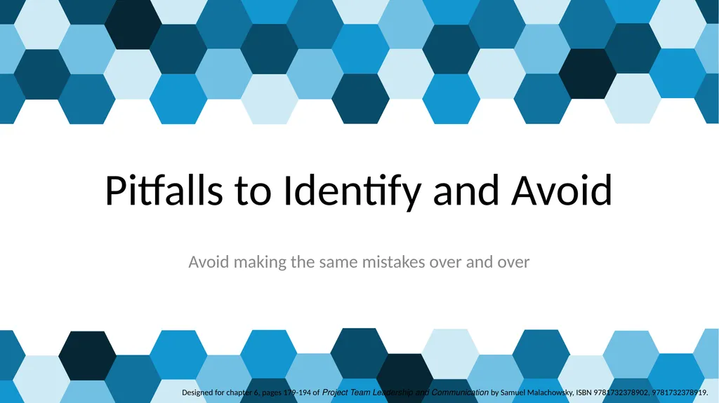 Avoid making the same mistakes over and over - slide 1 of 20