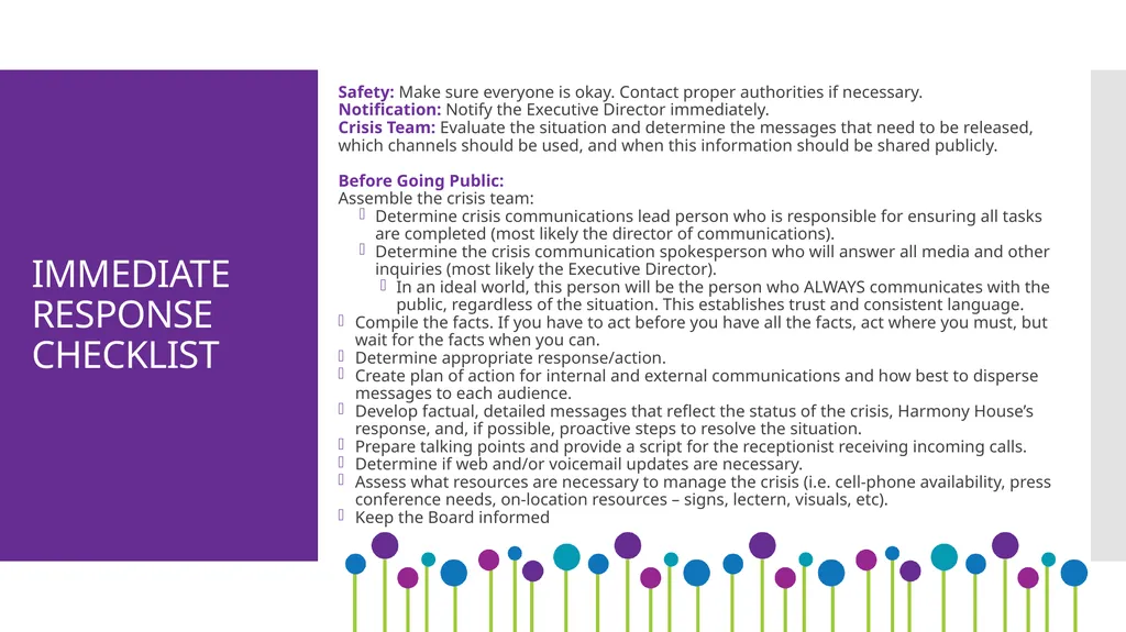 Crisis Communication Plan PURPOSE The purpose of a - slide 6 of 11