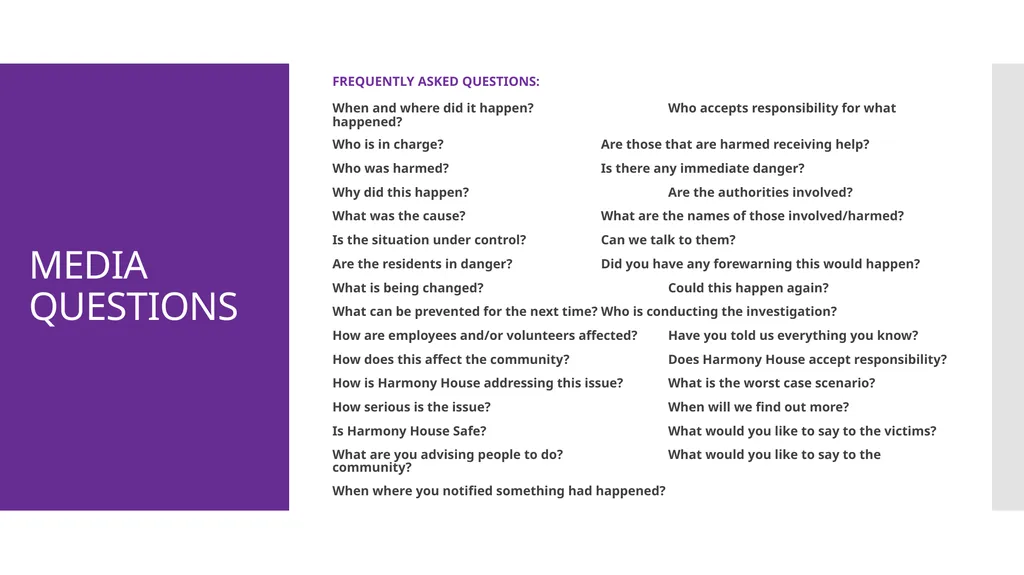 Crisis Communication Plan PURPOSE The purpose of a - slide 10 of 11