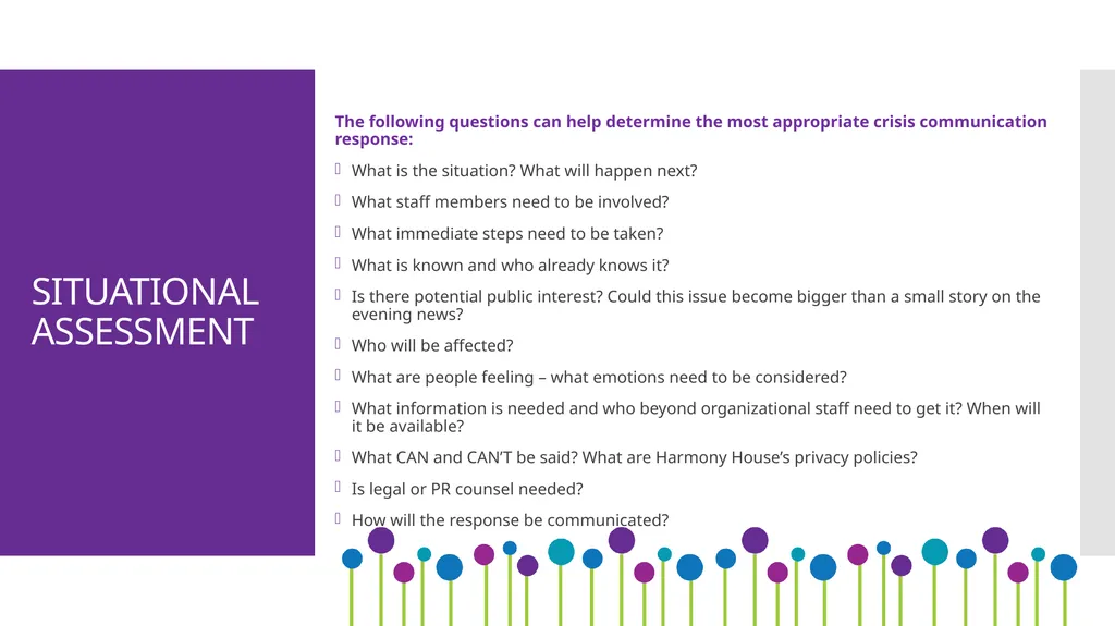 Crisis Communication Plan PURPOSE The purpose of a - slide 8 of 11