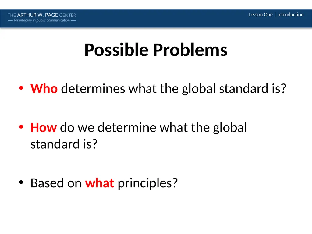 Ethics in a Global Context Module Six | Lesson One - slide 5 of 13
