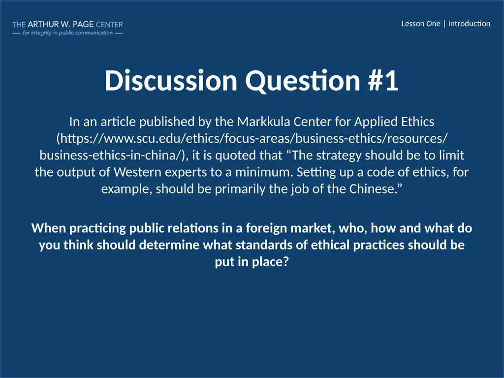 Ethics in a Global Context Module Six | Lesson One - slide 6 of 13