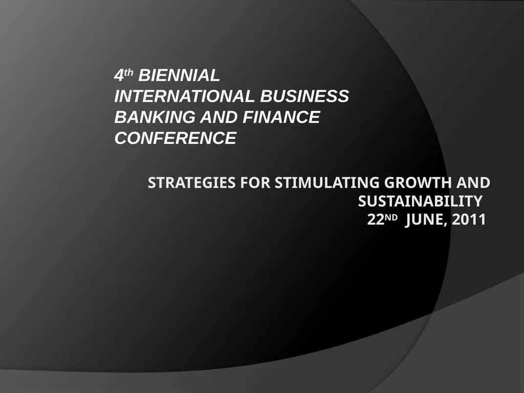 STRATEGIES FoR STIMULATING GROWTH AND - slide 1 of 9