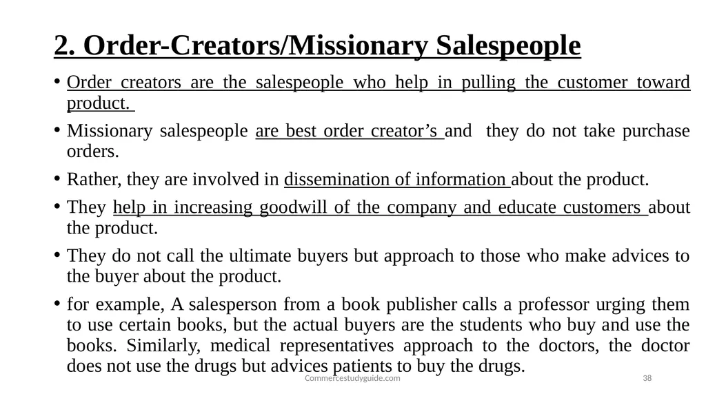 INTRODUCTION TO PERSONAL SELLING - slide 38 of 51