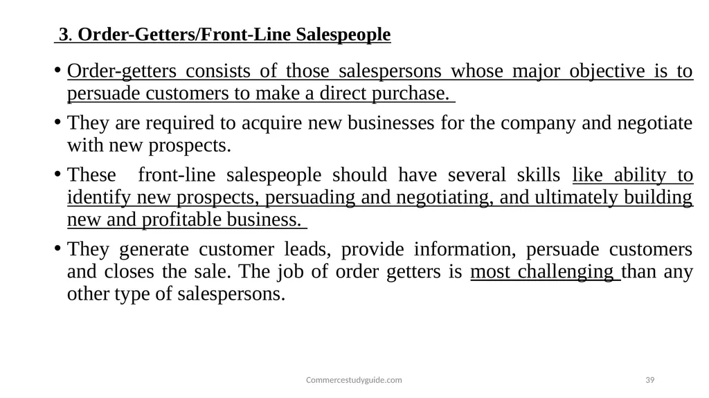 INTRODUCTION TO PERSONAL SELLING - slide 39 of 51