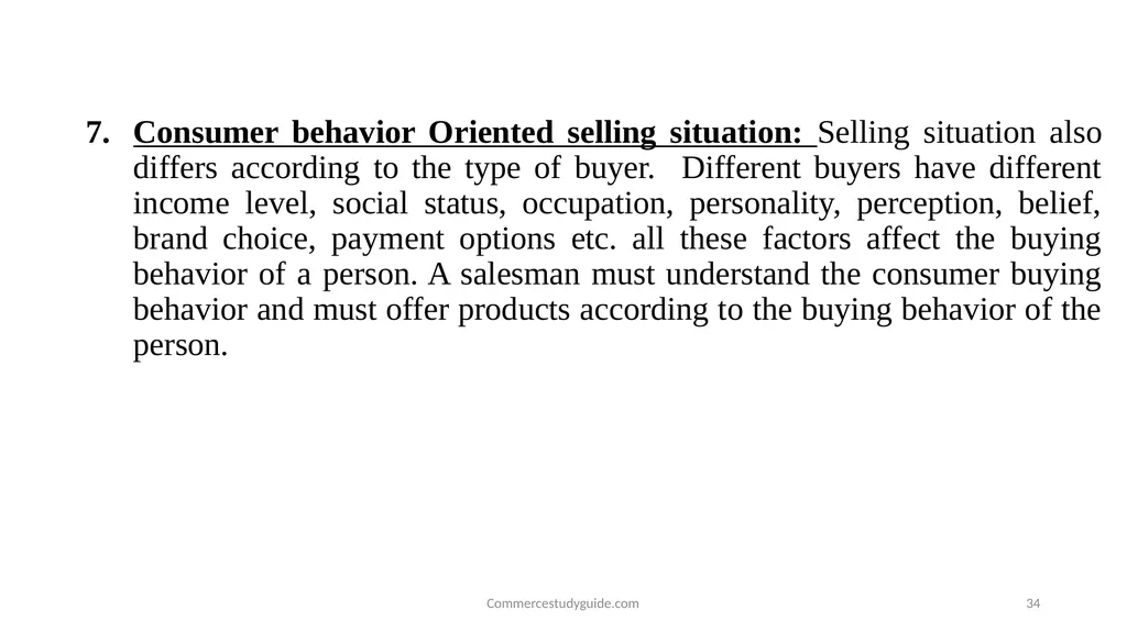 INTRODUCTION TO PERSONAL SELLING - slide 34 of 51