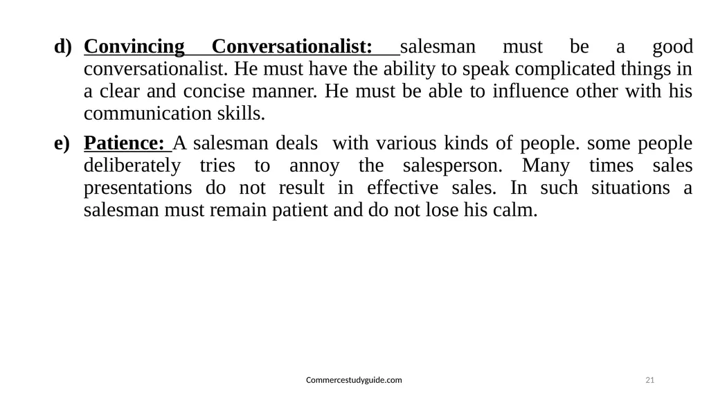 INTRODUCTION TO PERSONAL SELLING - slide 21 of 51