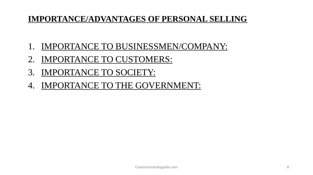 INTRODUCTION TO PERSONAL SELLING - slide 8 of 51