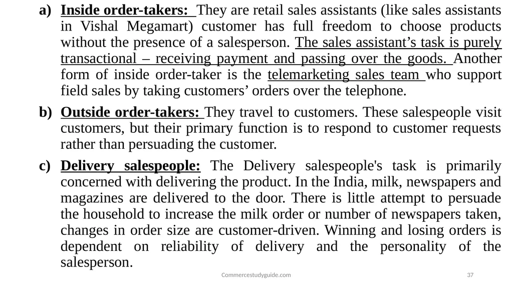 INTRODUCTION TO PERSONAL SELLING - slide 37 of 51