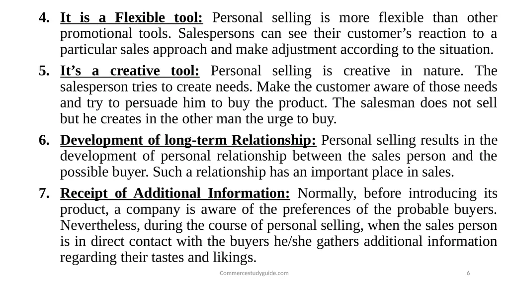 INTRODUCTION TO PERSONAL SELLING - slide 6 of 51