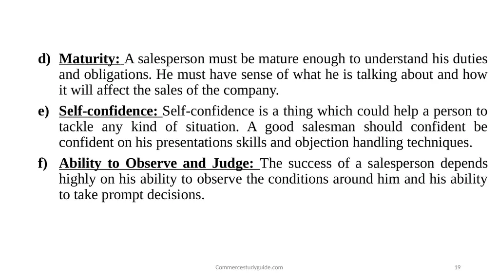INTRODUCTION TO PERSONAL SELLING - slide 19 of 51