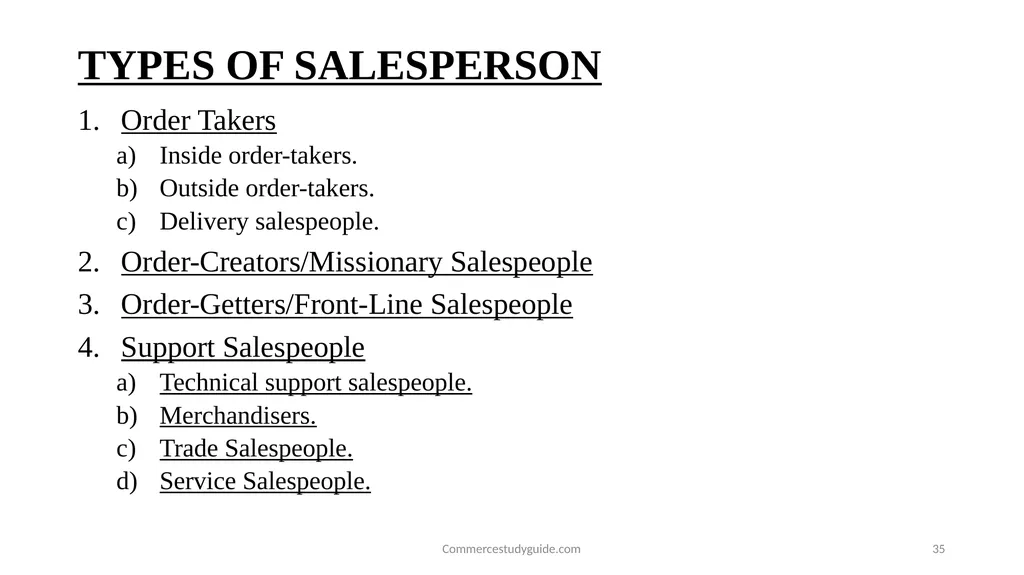 INTRODUCTION TO PERSONAL SELLING - slide 35 of 51