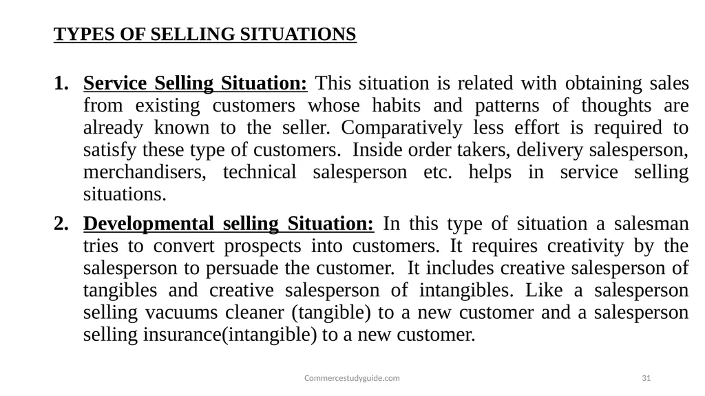 INTRODUCTION TO PERSONAL SELLING - slide 31 of 51