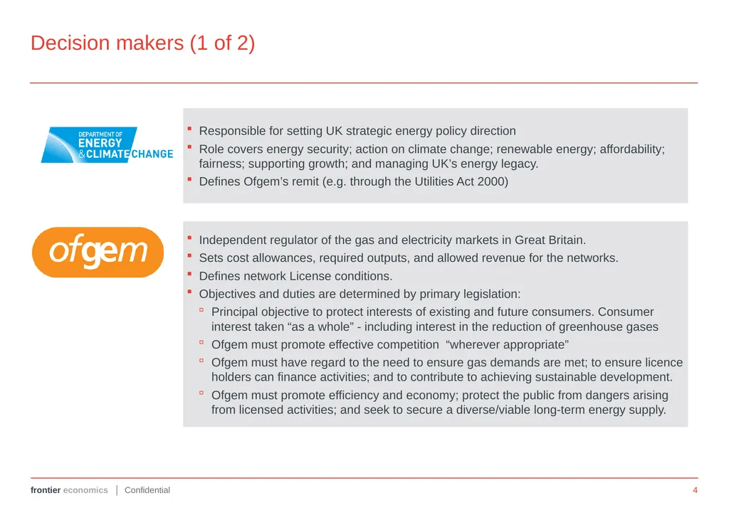 FUTURE REGULATION OF THE UK GAS GRID Annex 1: - slide 4 of 13