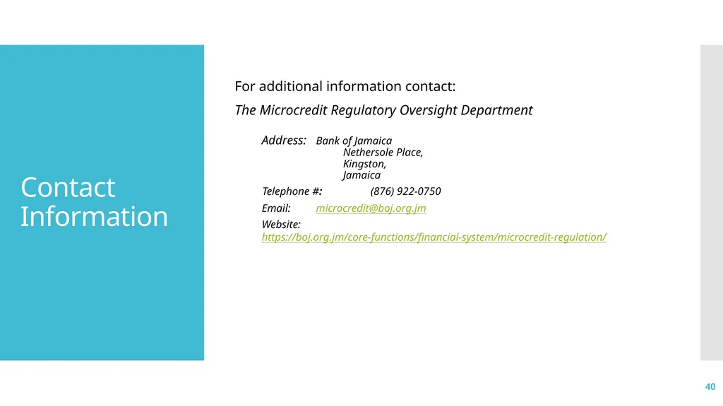 1 Microcredit Licensing: - Application and - slide 40 of 41