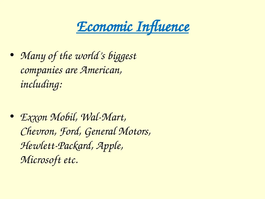 The International influence of the USA What will I - slide 12 of 69