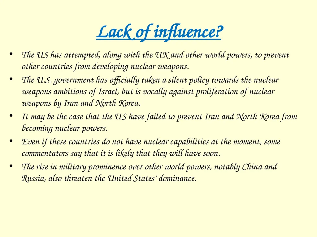 The International influence of the USA What will I - slide 25 of 69