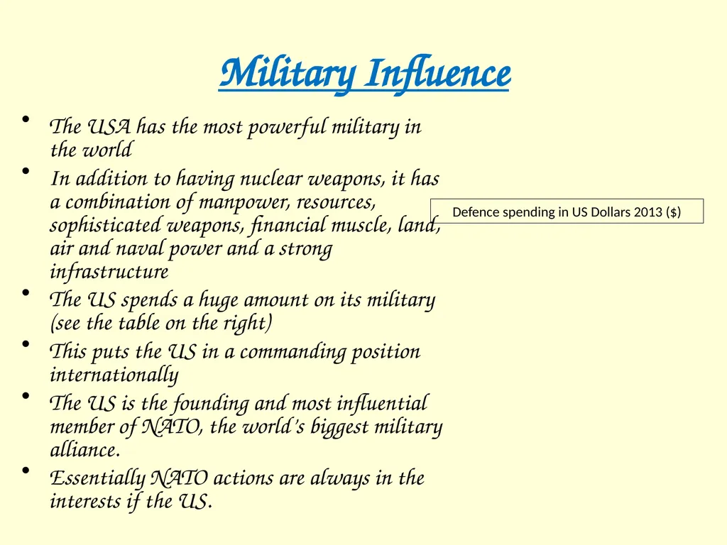 The International influence of the USA What will I - slide 20 of 69