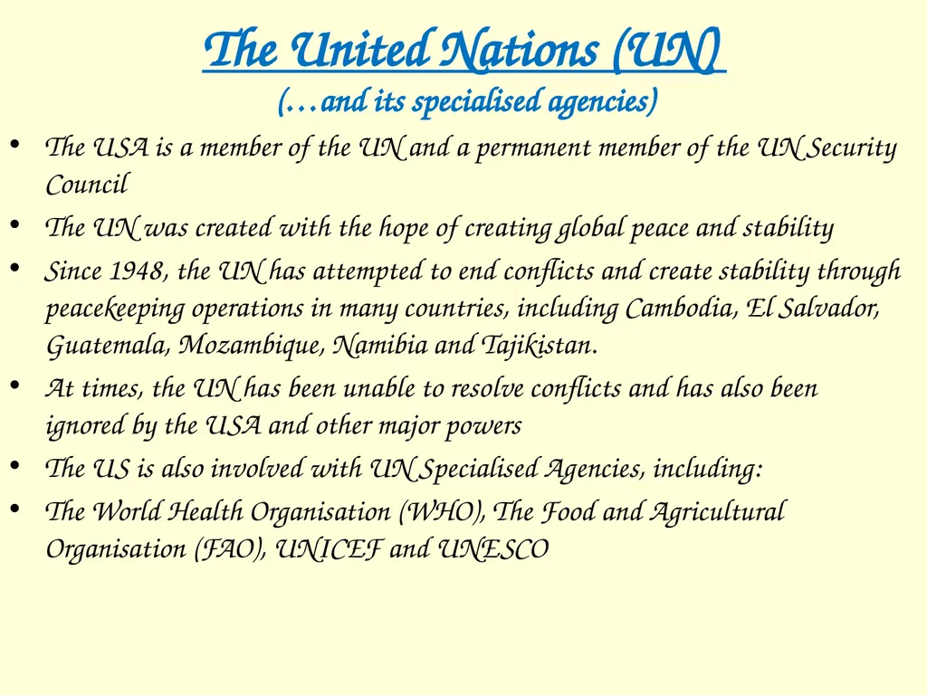 The International influence of the USA What will I - slide 29 of 69