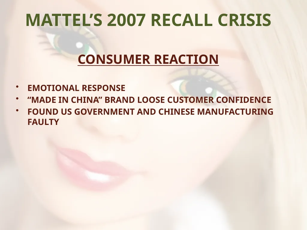 - UNSAFE FOR CHILDREN - MATTEL’S TOY RECALLS AND - slide 24 of 30