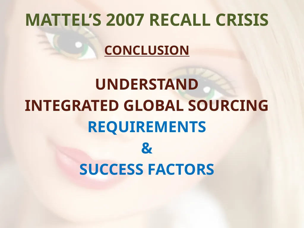 - UNSAFE FOR CHILDREN - MATTEL’S TOY RECALLS AND - slide 29 of 30
