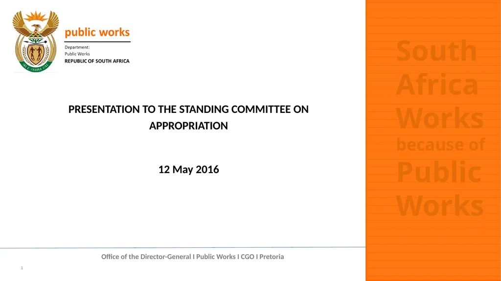 South Africa Works because of Public Works