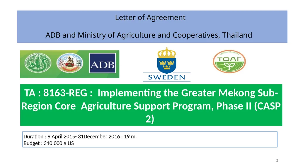 LOA project implementation PGS project Thailand - slide 2 of 13