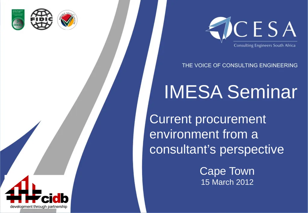 Current procurement environment from a - slide 1 of 29