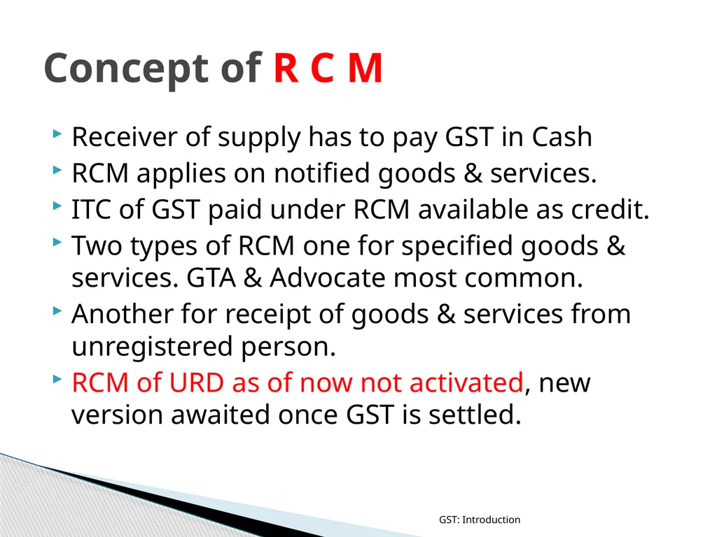 GOODS & SERVICES TAX (GST) IN INDIA GST: - slide 48 of 64