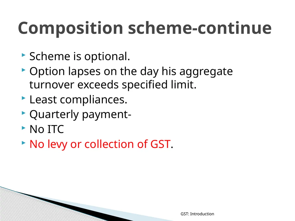 GOODS & SERVICES TAX (GST) IN INDIA GST: - slide 43 of 64
