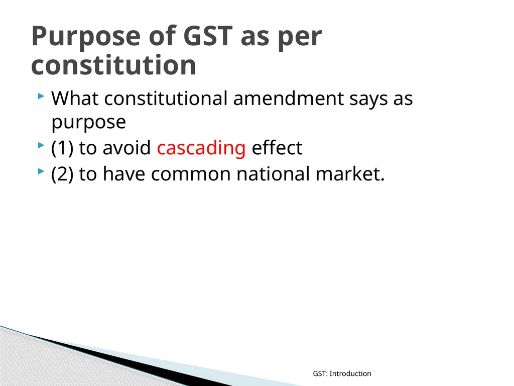 GOODS & SERVICES TAX (GST) IN INDIA GST: - slide 15 of 64