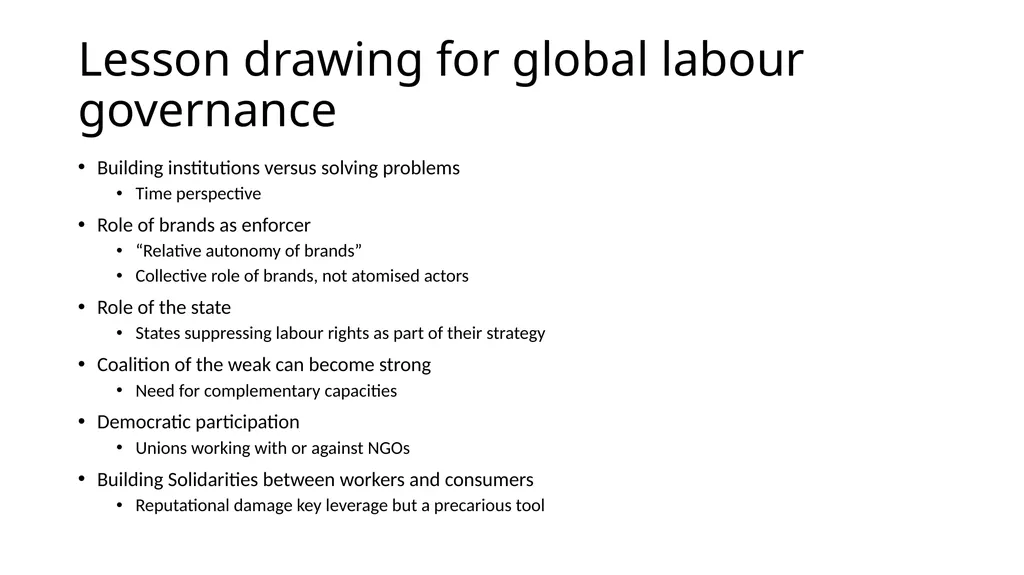 Global labour governance: an idea whose time has - slide 15 of 17
