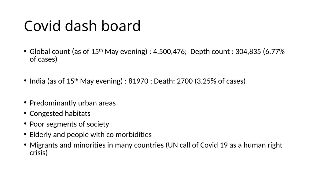 Thinking through Covid (19) response Possible - slide 2 of 12