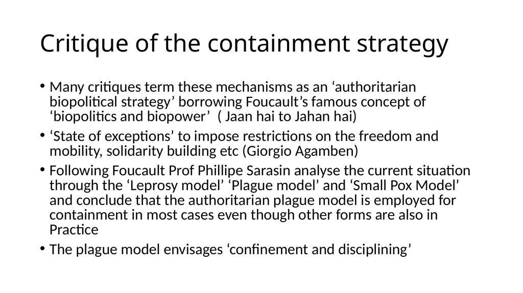 Thinking through Covid (19) response Possible - slide 6 of 12