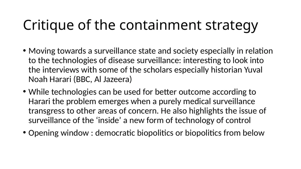 Thinking through Covid (19) response Possible - slide 7 of 12
