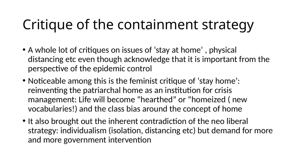 Thinking through Covid (19) response Possible - slide 8 of 12