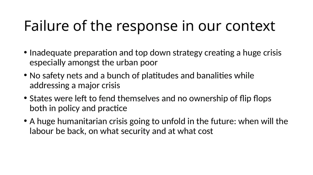 Thinking through Covid (19) response Possible - slide 9 of 12